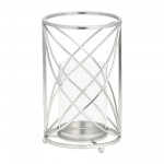 Metal 10" Hurricane Candle Holder,silver