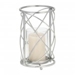Metal 10" Hurricane Candle Holder,silver