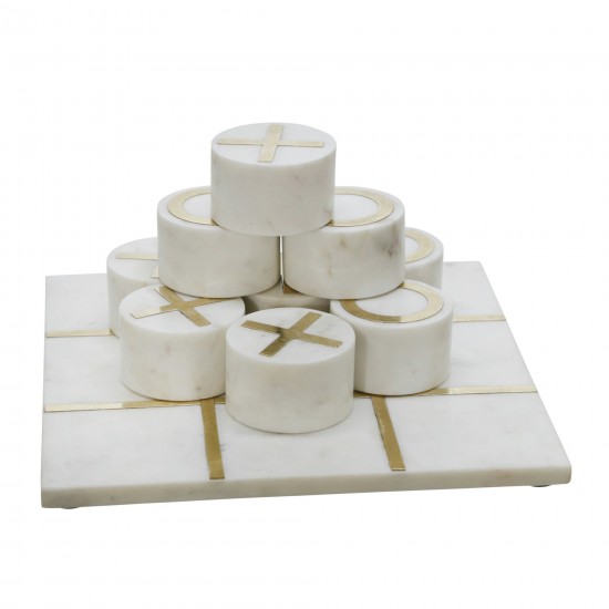 Marble 7x7 Tic-tac-toe, Black/gold