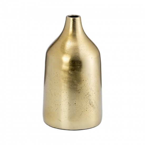 Metal 9" Bottle Vase, Gold