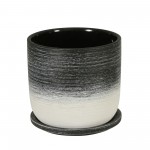 Ceramic 6" Planter W/ Saucer, Black