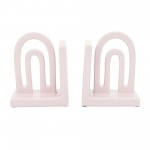 Cer,s/2 6" Arch Bookends, Blush