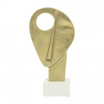 Metal 14"h Face Silhouette, Gold