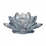 Crystal 6" Lotus Votive Holder, Blue