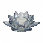 Crystal 6" Lotus Votive Holder, Blue