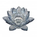 Crystal 6" Lotus Votive Holder, Blue