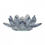 Crystal 6" Lotus Votive Holder, Blue