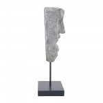 Resin, 18"h Half Face On Stand, Gray