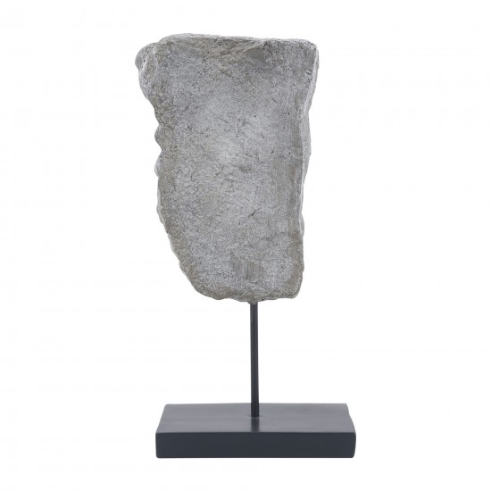 Resin, 18"h Half Face On Stand, Gray