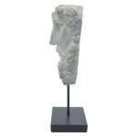 Resin, 18"h Half Face On Stand, Gray