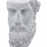 Resin, 18"h Half Face On Stand, Gray