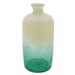 Glass, 16"h Frosted Vase, Green