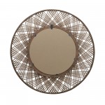 Bamboo, 35" Mirrored Wall Deco, Brown