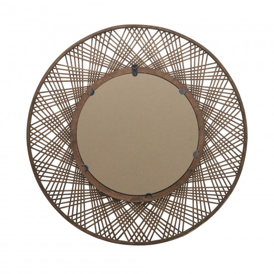 Bamboo, 35" Mirrored Wall Deco, Brown