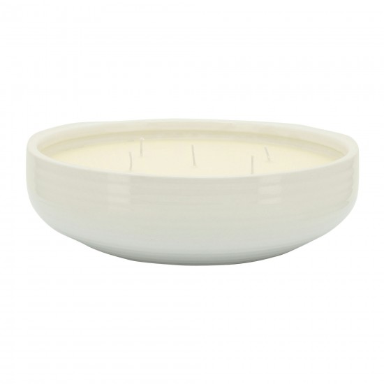 13" Bowl Candle By Liv & Skye 60oz, White