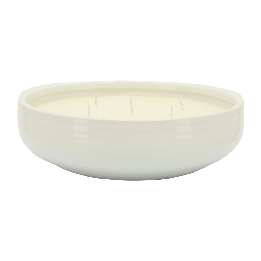 13" Bowl Candle By Liv & Skye 60oz, White