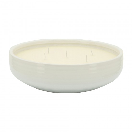 13" Bowl Candle By Liv & Skye 60oz, White