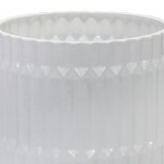 S/2 Ceramic Fluted Planter W/ Feet 10/12" , White