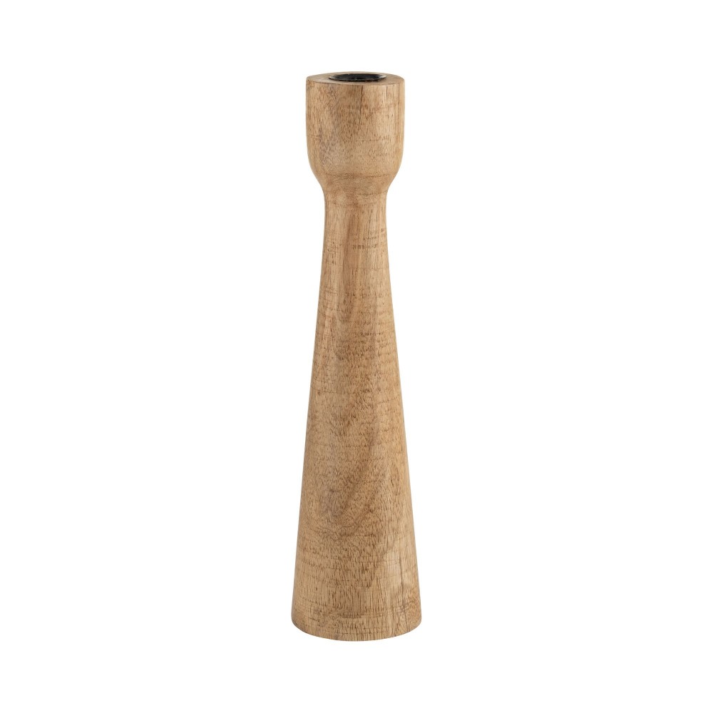 Wood, 12"h Candle Holder, Brown Wood, 12"h Candle Holder, Brown