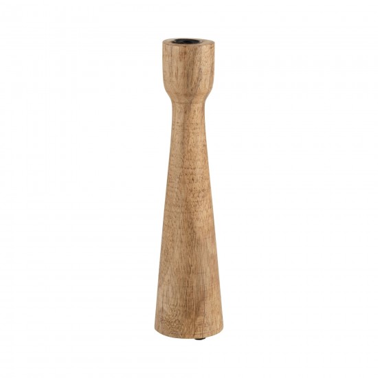 Wood, 12"h Candle Holder, Brown