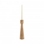 Wood, 12"h Candle Holder, Brown