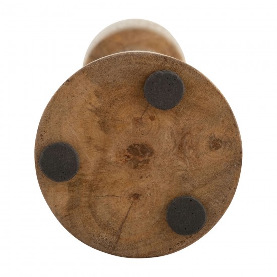 Wood, 12"h Candle Holder, Brown