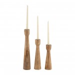 Wood, 12"h Candle Holder, Brown