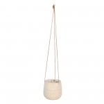 Ceramic 6" Abstract Hanging Planter, Beige