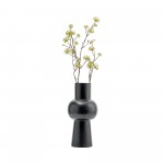 Metal,12"h, Mid Ellipsoid Vase,black