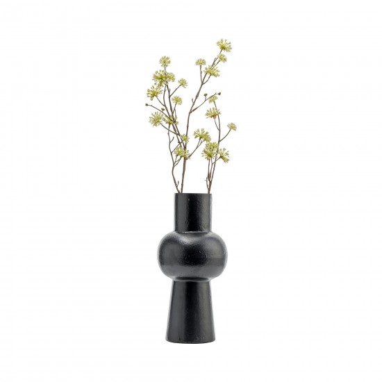 Metal,12"h, Mid Ellipsoid Vase,black