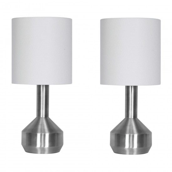 Metal,s/2,24"h, Nickel Table Lamps