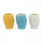 S/3 Buddha Citronella Candle, 8.5" Multi 40oz