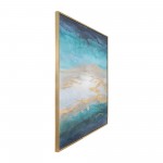 52x52 Framed Hand Painted Sky Canvas, Ivory