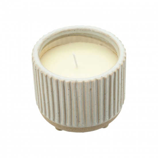 4" Ridged Scented Candle, Beige 8oz