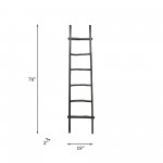 Wooden , Decorative 76" Ladder, Black