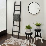 Wooden , Decorative 76" Ladder, Black