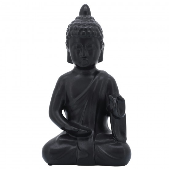 Black Ceramic Seated Buddha