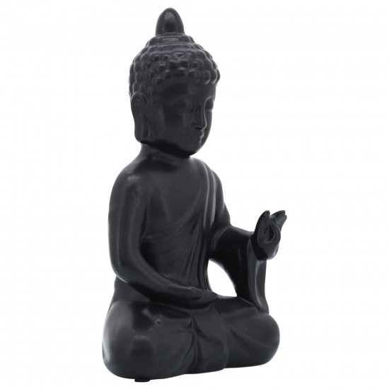 Black Ceramic Seated Buddha