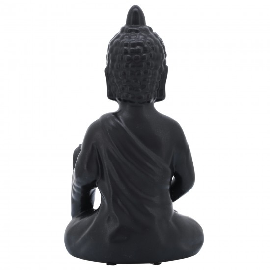 Black Ceramic Seated Buddha