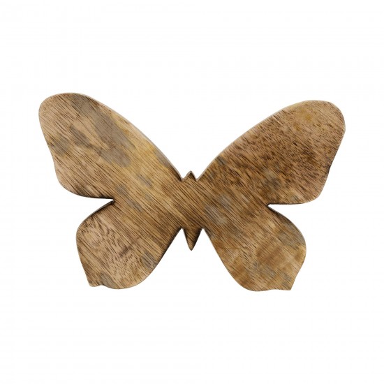 Wood, 9"h Butterfly Deco, Brown