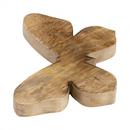 Wood, 9"h Butterfly Deco, Brown