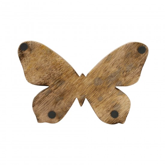 Wood, 9"h Butterfly Deco, Brown