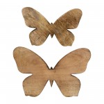 Wood, 9"h Butterfly Deco, Brown