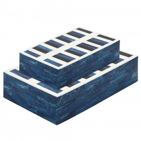 Resin S/2 Checkered Boxes, Blue