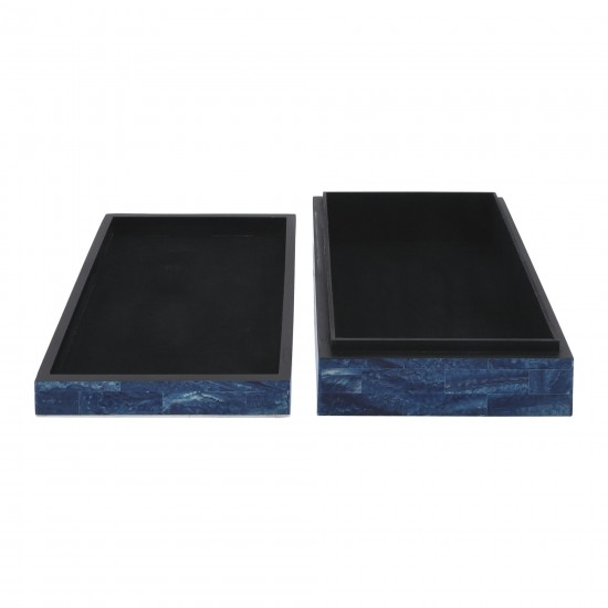 Resin S/2 Checkered Boxes, Blue