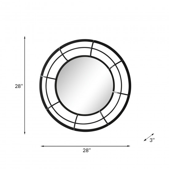 Metal Frame 28" Wall Mirror ,black - Wb