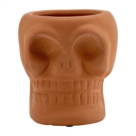 Cer, 5" Skull Scented Candle, Terracotta