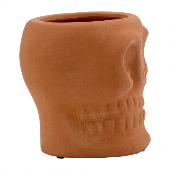 Cer, 5" Skull Scented Candle, Terracotta