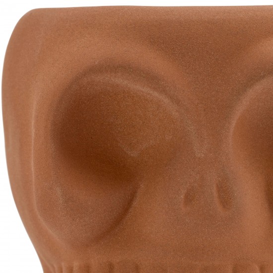 Cer, 5" Skull Scented Candle, Terracotta