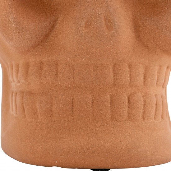 Cer, 5" Skull Scented Candle, Terracotta